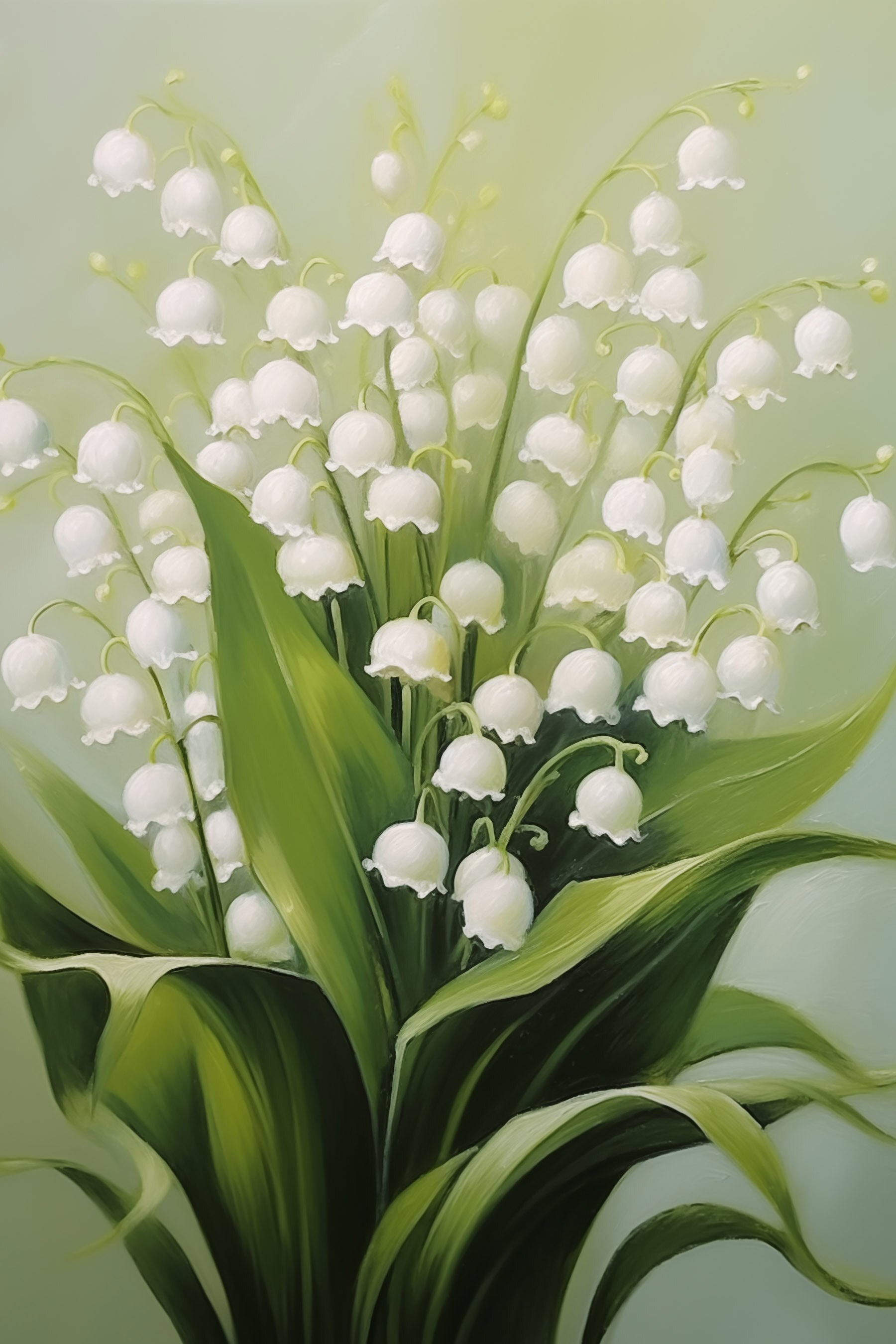 Painting of flowers and leaves