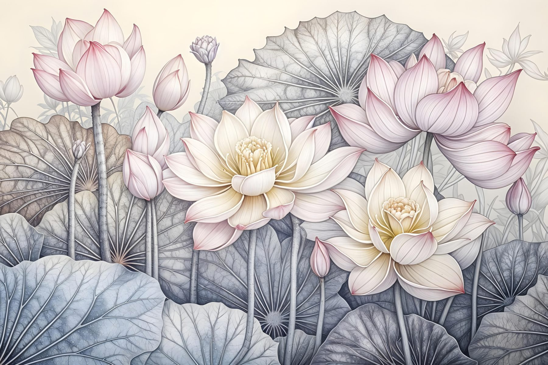 Delicate blooms in tranquil waters Delicate blooms in tranquil waters