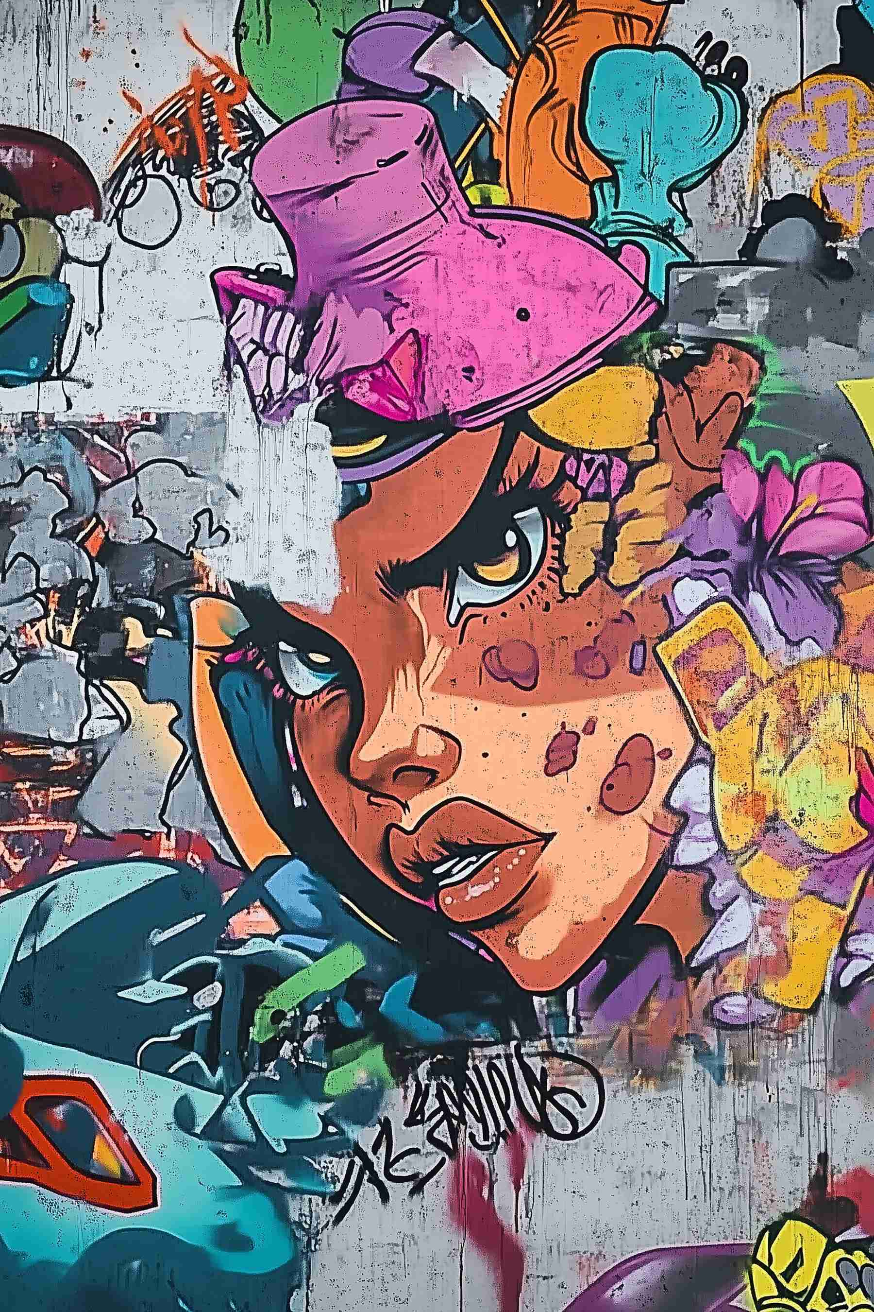 Graffiti on a wall Graffiti on a wall