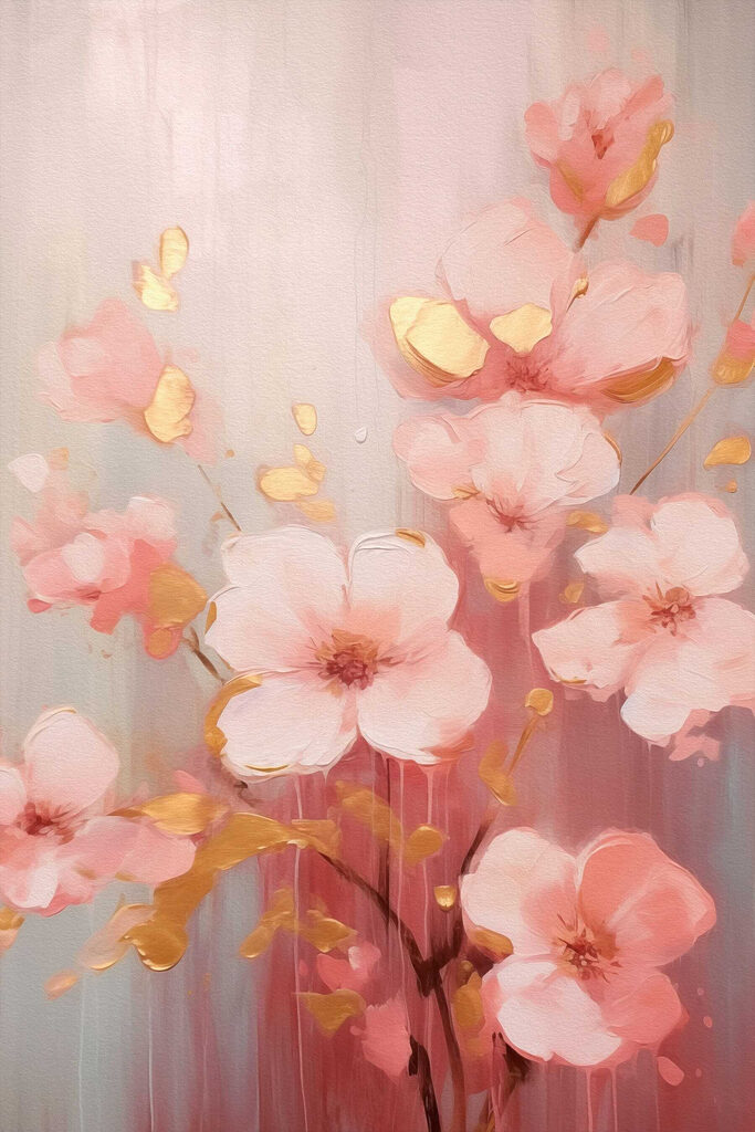 Painting of pink flowers