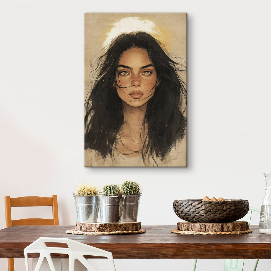 Woman with long black hair Woman with long black hair