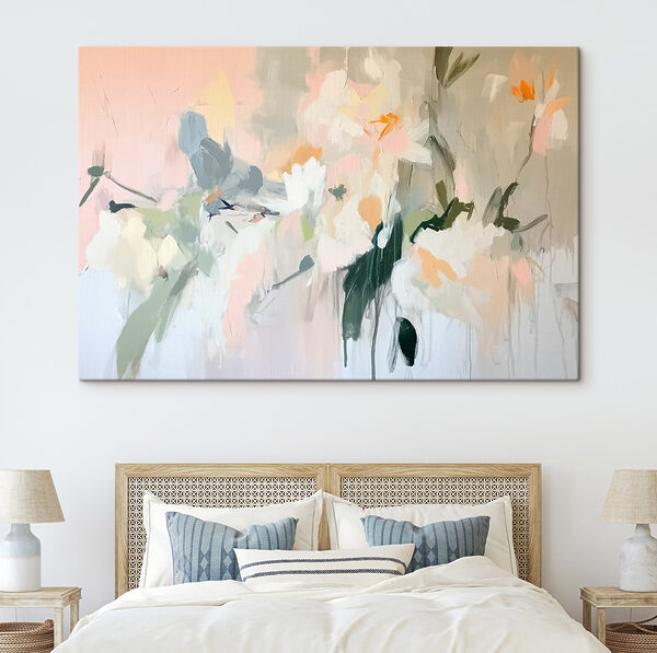 Cuadros Pintura de flores en una pared
