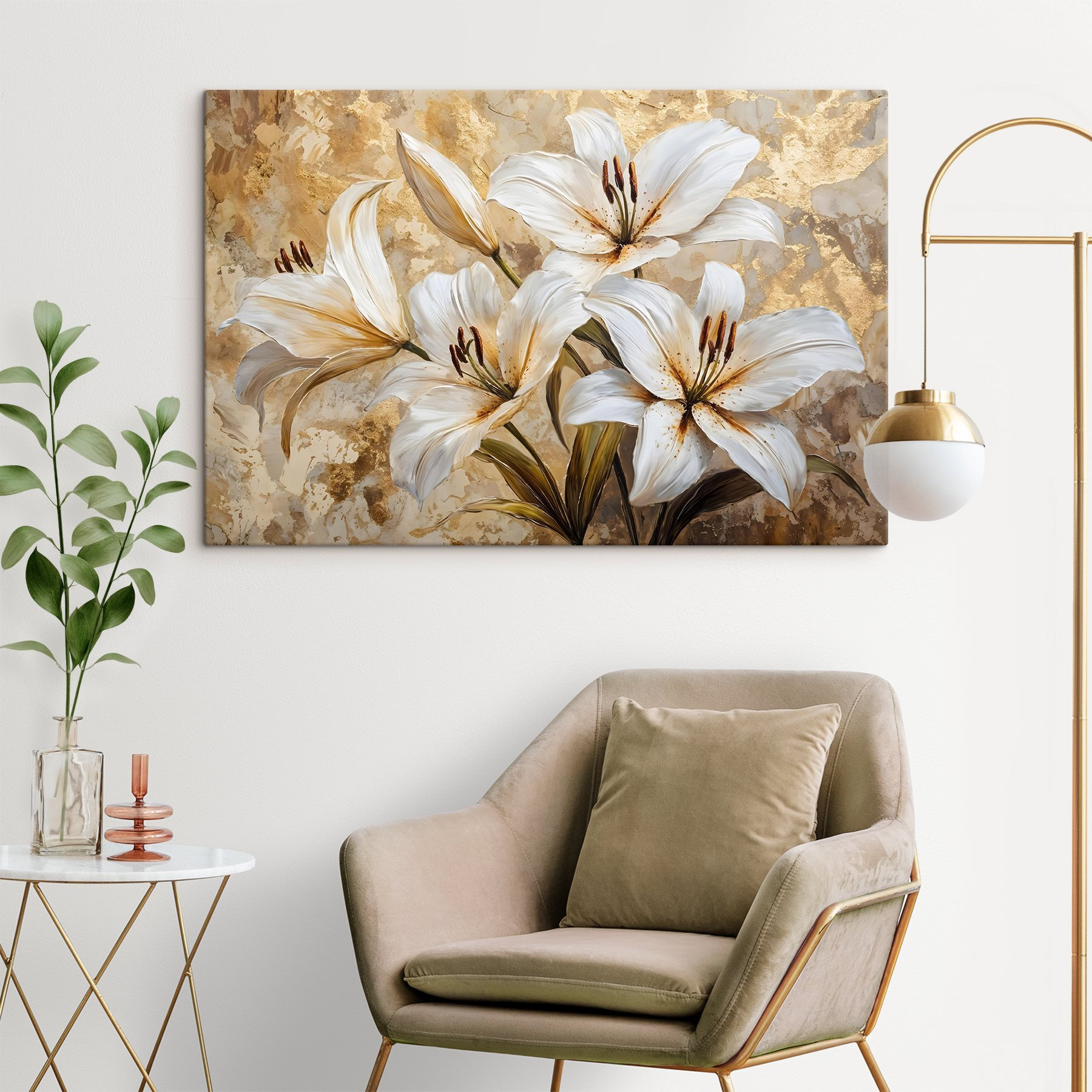 Painting of white flowers Painting of white flowers