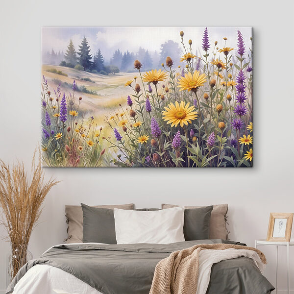 Field of flowers and grass