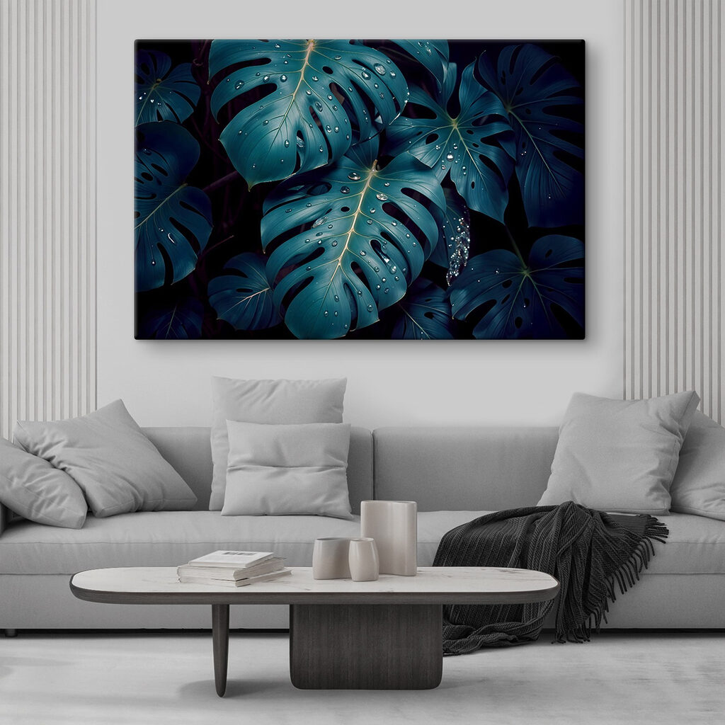 Lush leaves adorned with delicate droplets