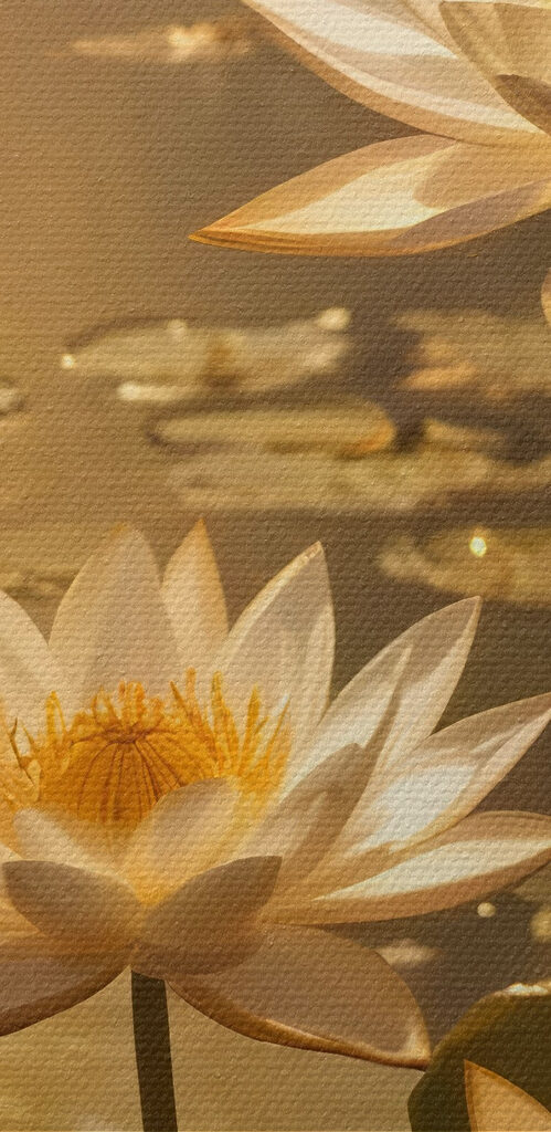 Group of white flowers in a pond Group of white flowers in a pond