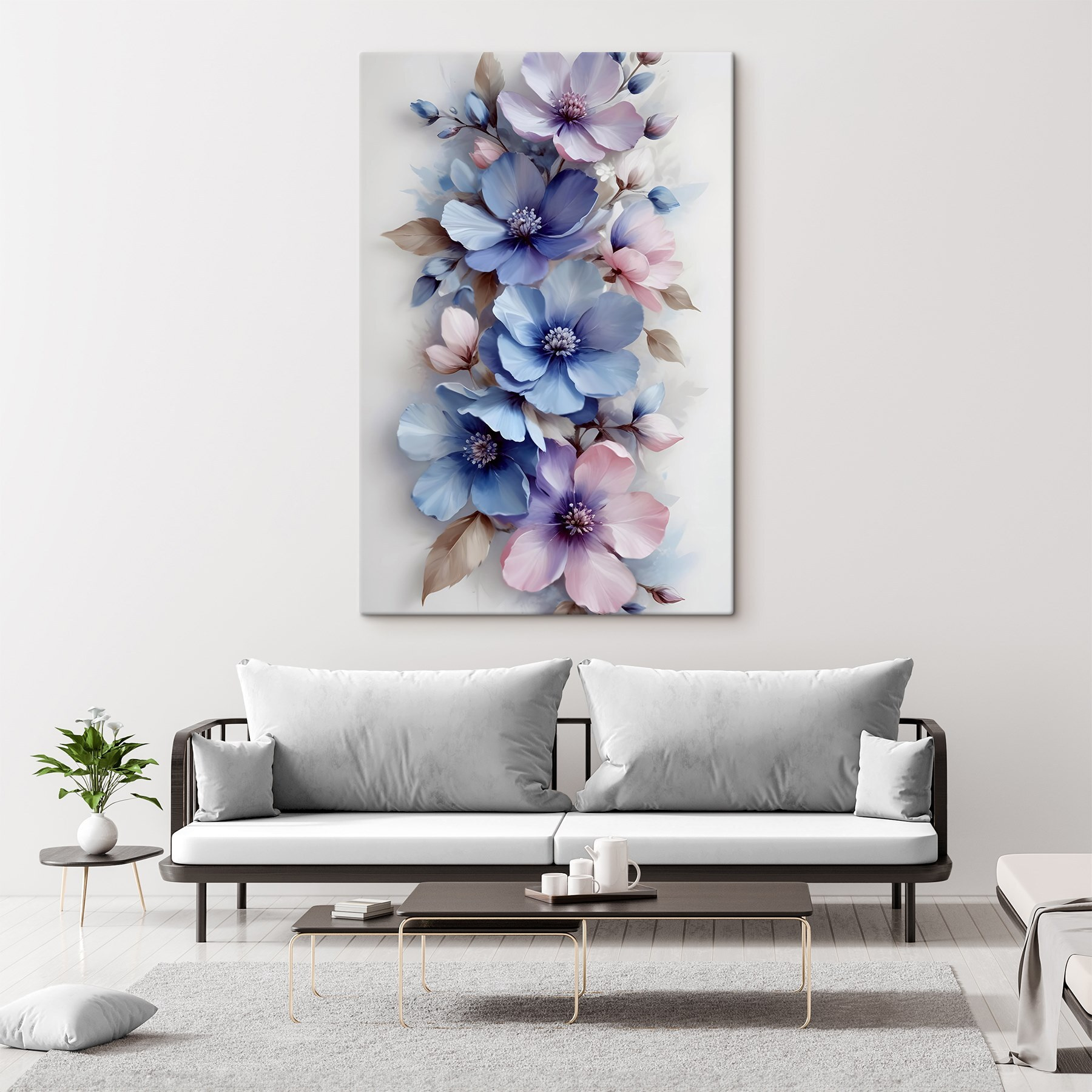 Delicate hues in floral arrangement