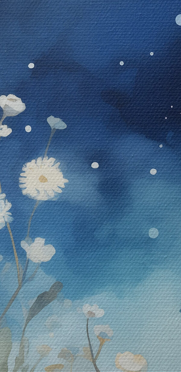 Painting of white flowers