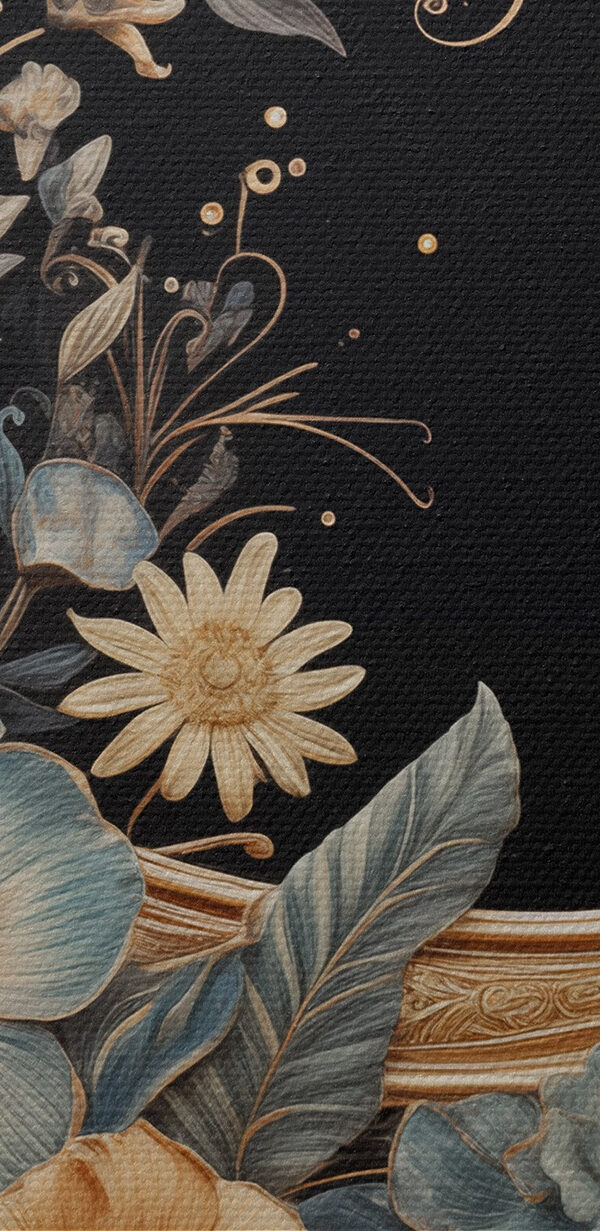 Moon with flowers and leaves