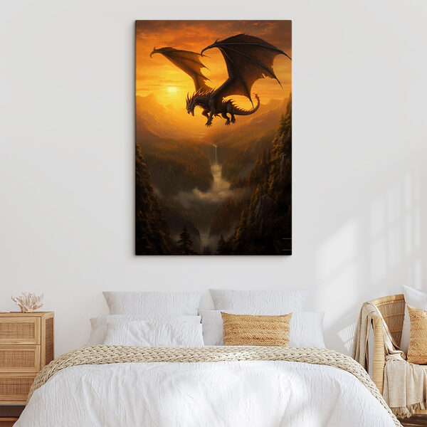 Cuadros Un dragón sobrevolando un valle (SKU: s42288) Cuadros Cuadros Un dragón sobrevolando un valle (SKU: s42288)