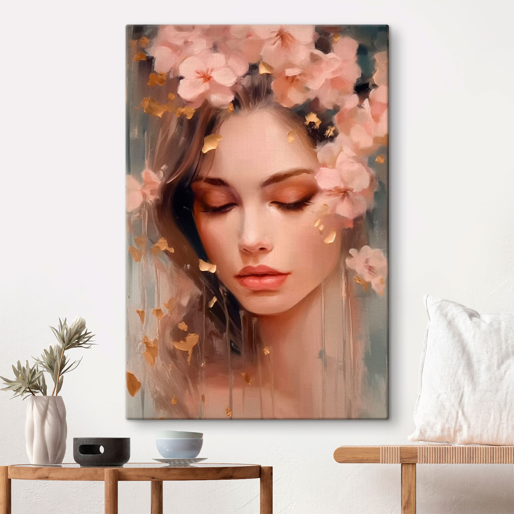 Woman with flowers in her hair