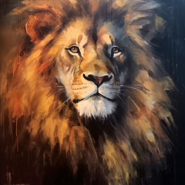 Painting of a lion Painting of a lion
