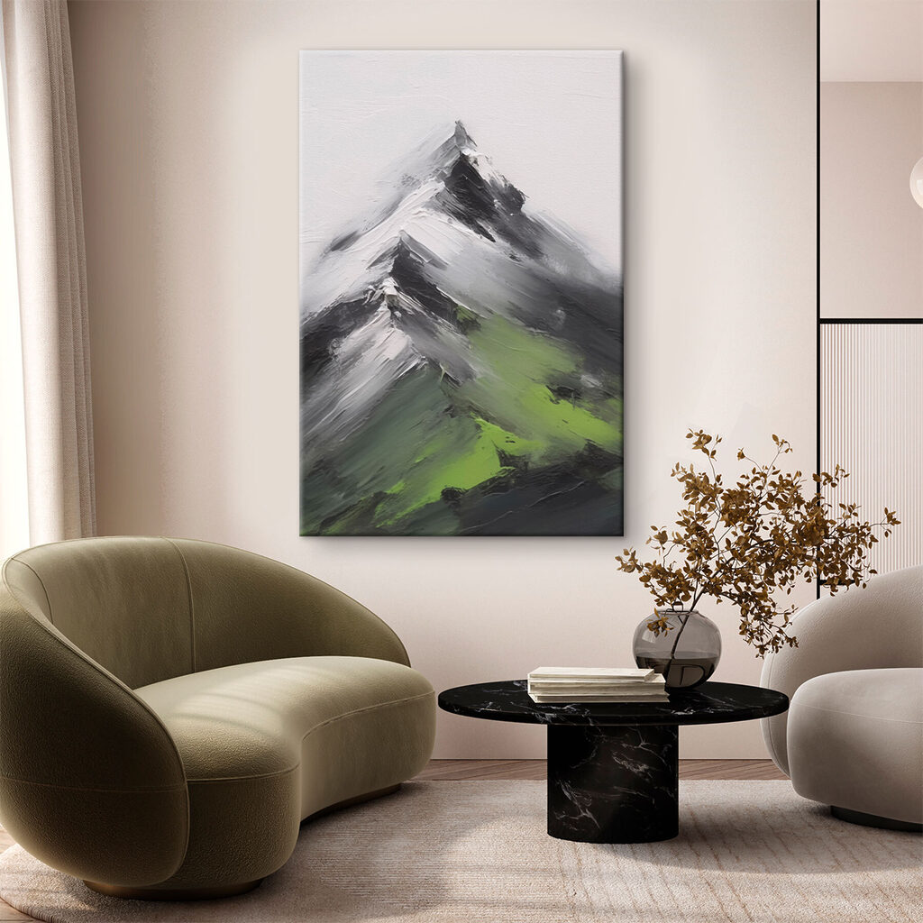 Painting of a mountain peak