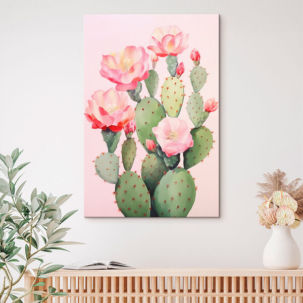 Cuadros Cuadro de un cactus con flores (SKU: s42312) Cuadros Cuadros Cuadro de un cactus con flores (SKU: s42312)