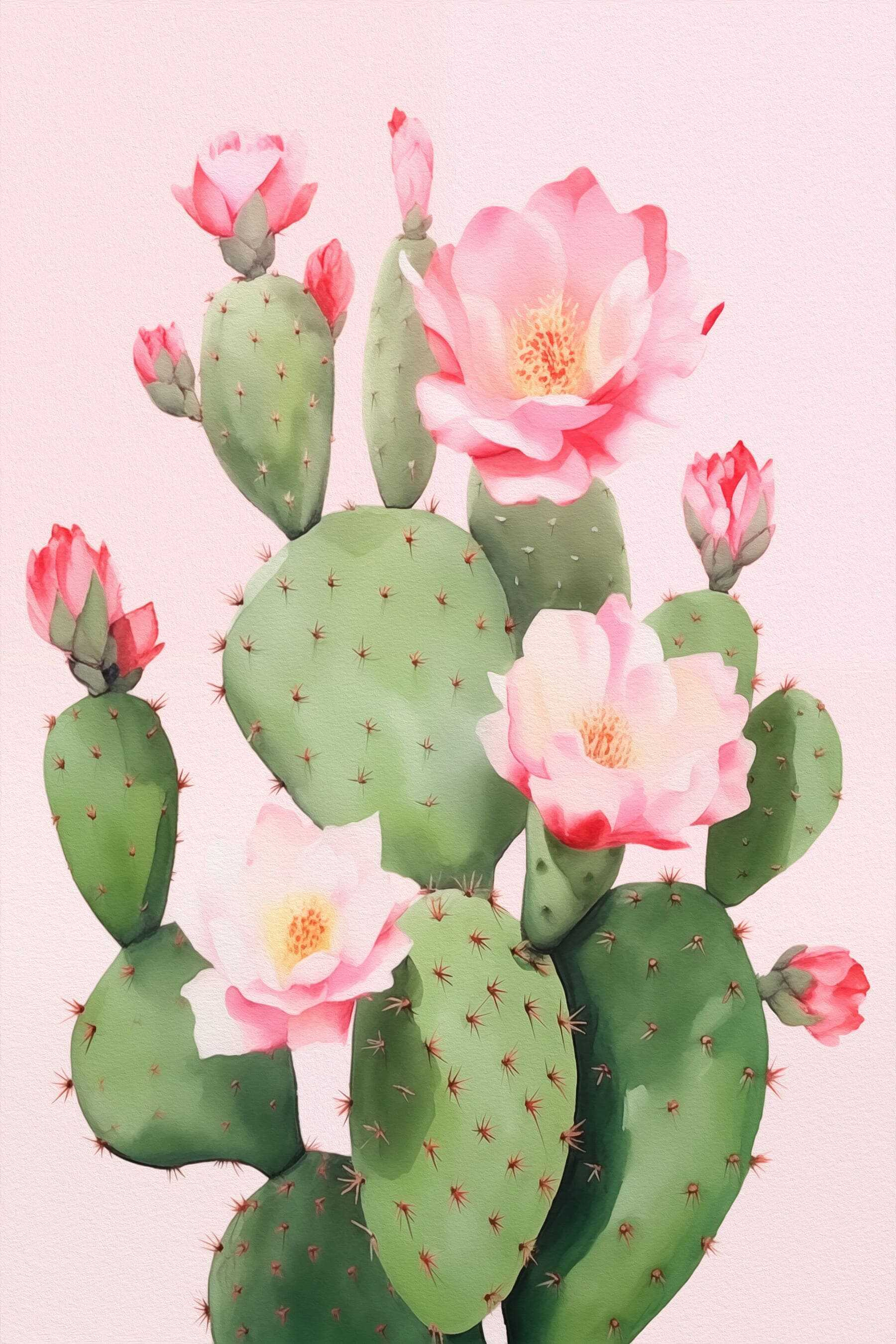 Cactus with pink flowers Cactus with pink flowers