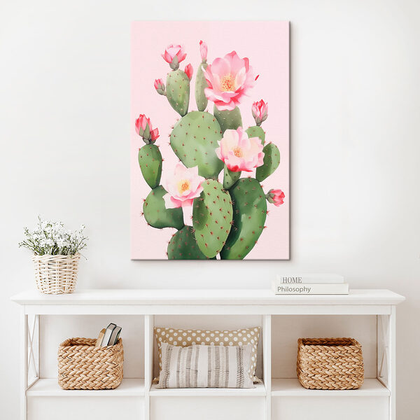 Cuadros Cuadros Cactus con flores rosas (SKU: s42313)