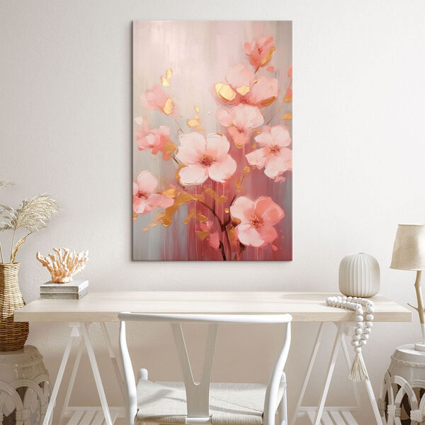 Painting of pink flowers