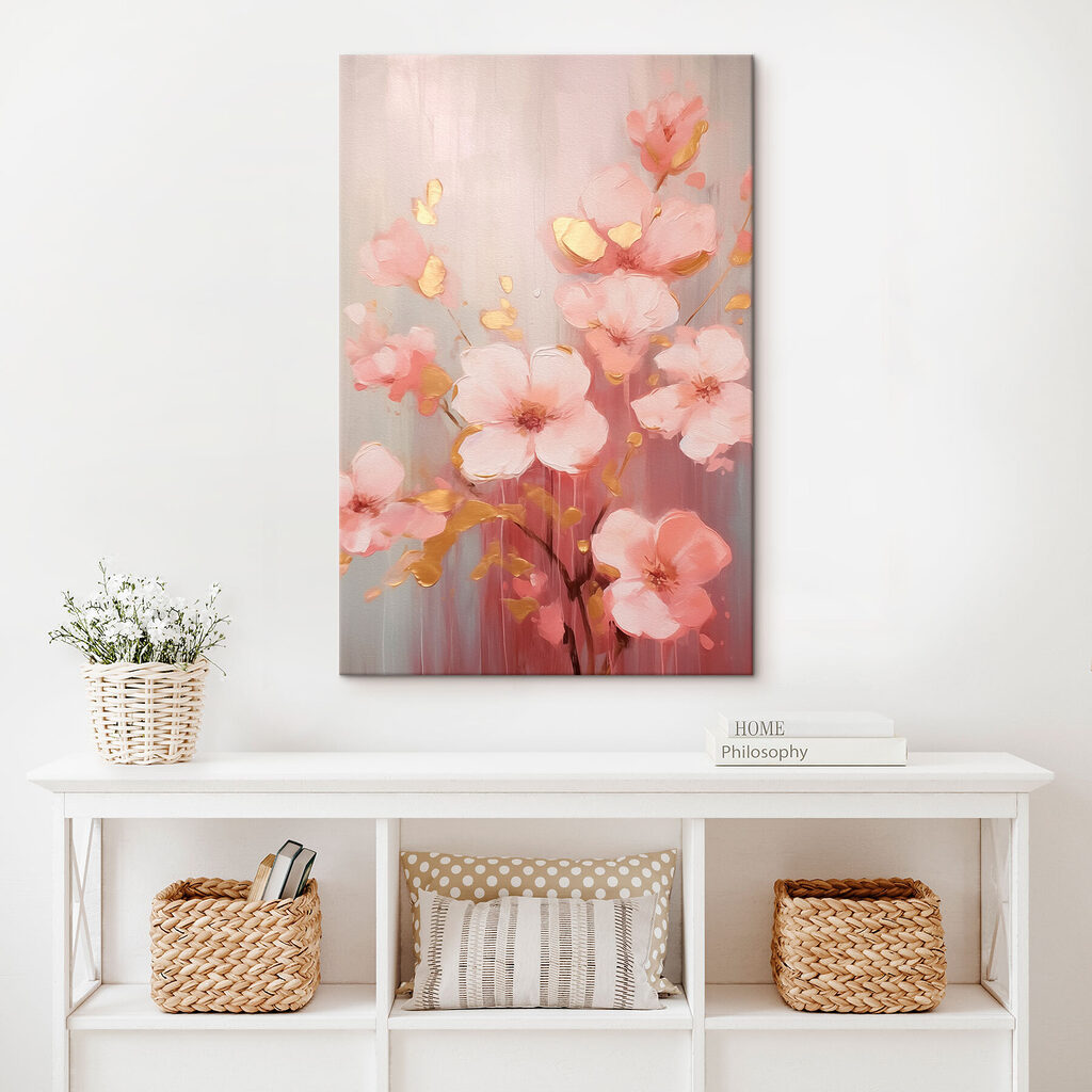 Painting of pink flowers