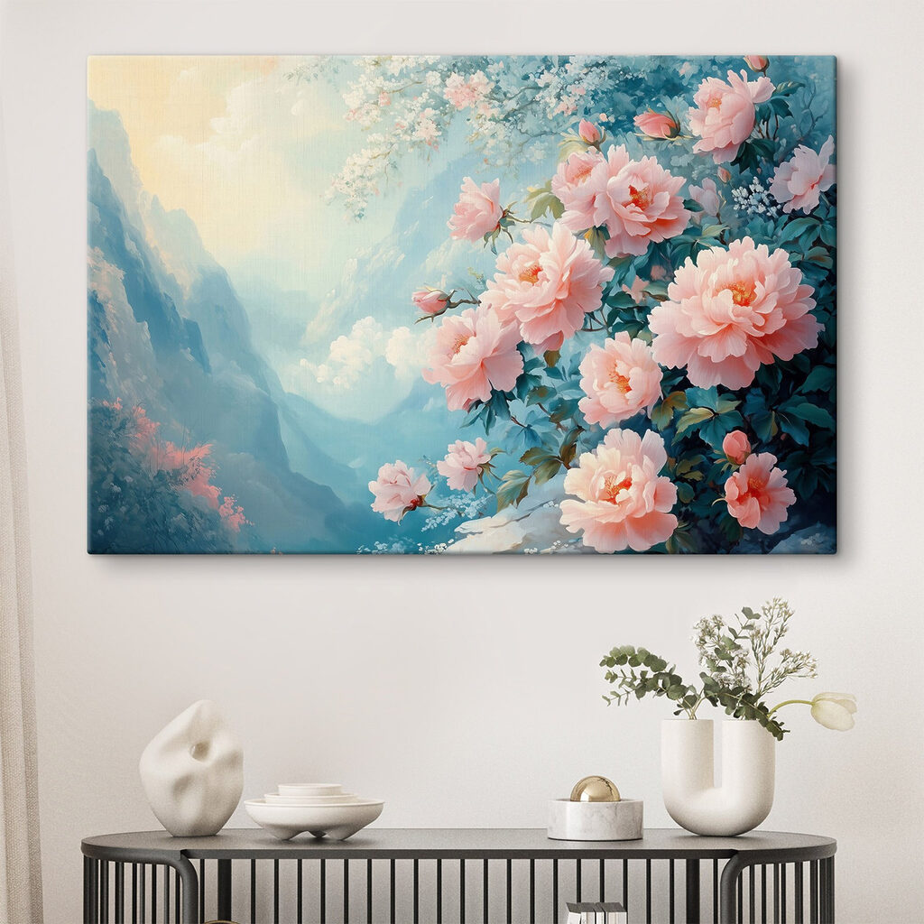 Painting of pink flowers Painting of pink flowers