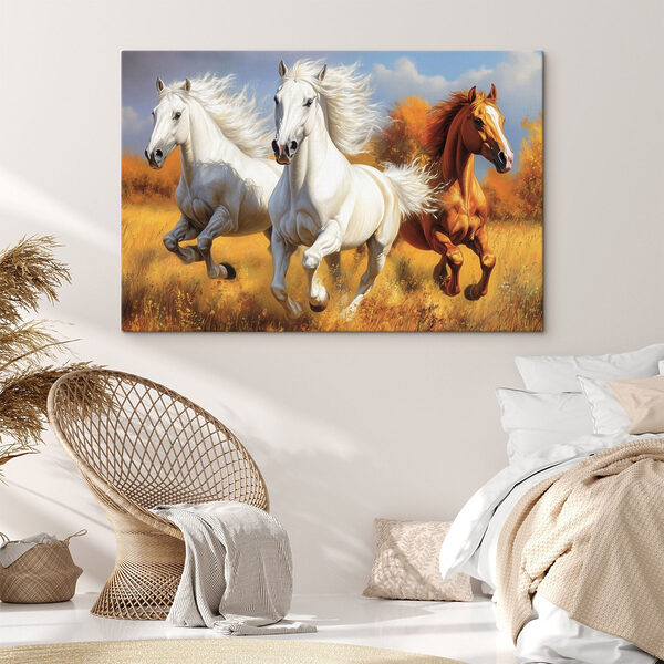 Cuadros Un grupo de caballos corriendo por un campo (SKU: s42335) Cuadros Cuadros Un grupo de caballos corriendo por un campo (SKU: s42335)