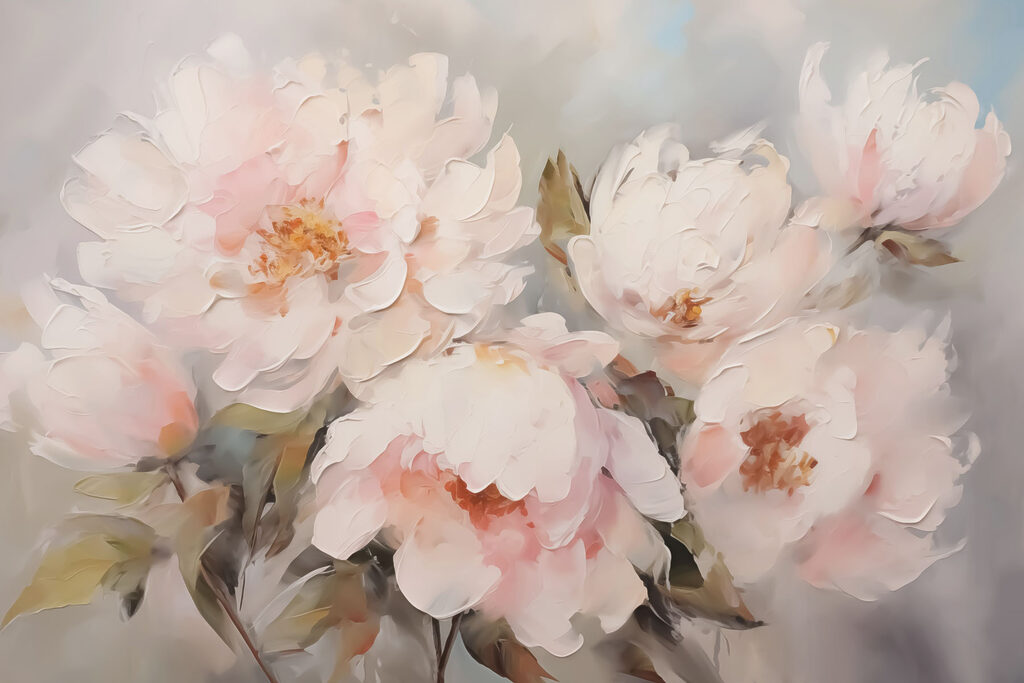 Pintura de flores sobre una superficie blanca Pintura de flores sobre una superficie blanca