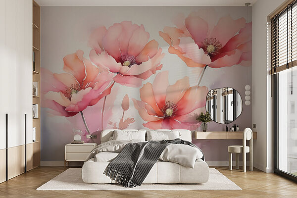 Pintura de flores sobre fondo blanco Pintura de flores sobre fondo blanco