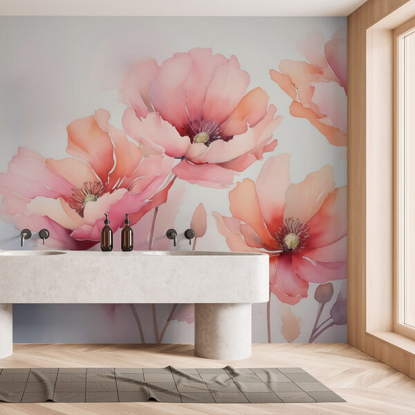 Pintura de flores sobre fondo blanco Pintura de flores sobre fondo blanco