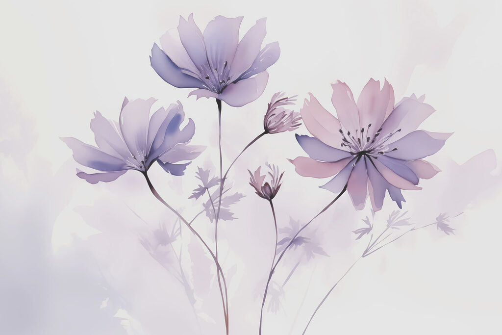 Grupo de flores moradas Grupo de flores moradas