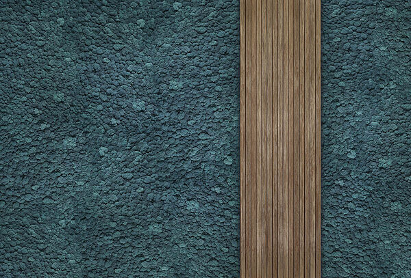 Tablón de madera sobre una alfombra azul Tablón de madera sobre una alfombra azul