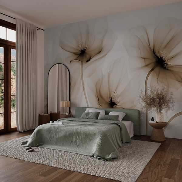 Delicate blooms softly intertwine elegantly Delicate blooms softly intertwine elegantly