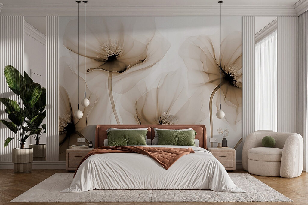 Delicate blooms softly intertwine elegantly Delicate blooms softly intertwine elegantly