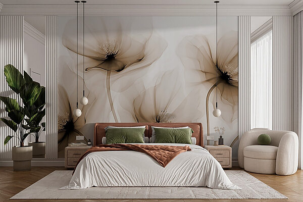 Delicate blooms softly intertwine elegantly Delicate blooms softly intertwine elegantly