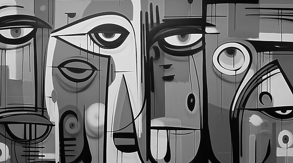 Fotografía en blanco y negro de un rostro Fotografía en blanco y negro de un rostro