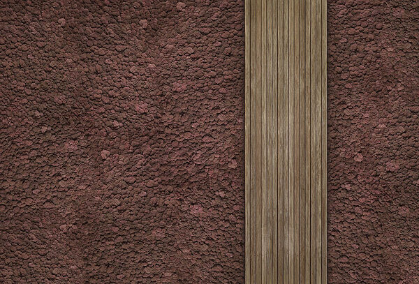 Alfombra marrón con un tablón de madera Alfombra marrón con un tablón de madera