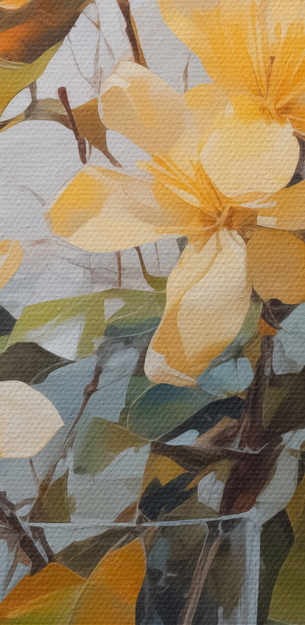 Yellow flowers in a glass vase