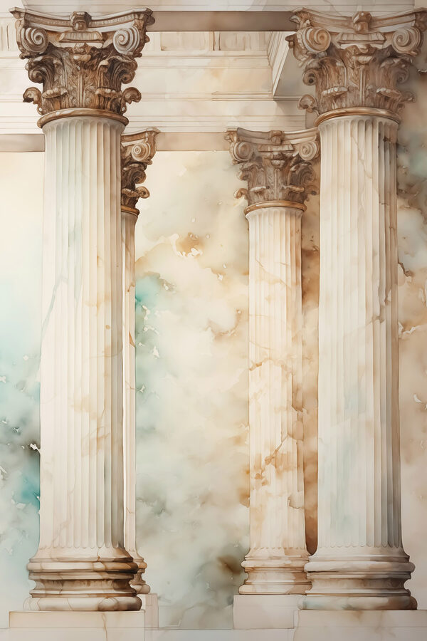 Group of white pillars