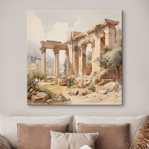 Cuadros Cuadro de un edificio de piedra con columnas