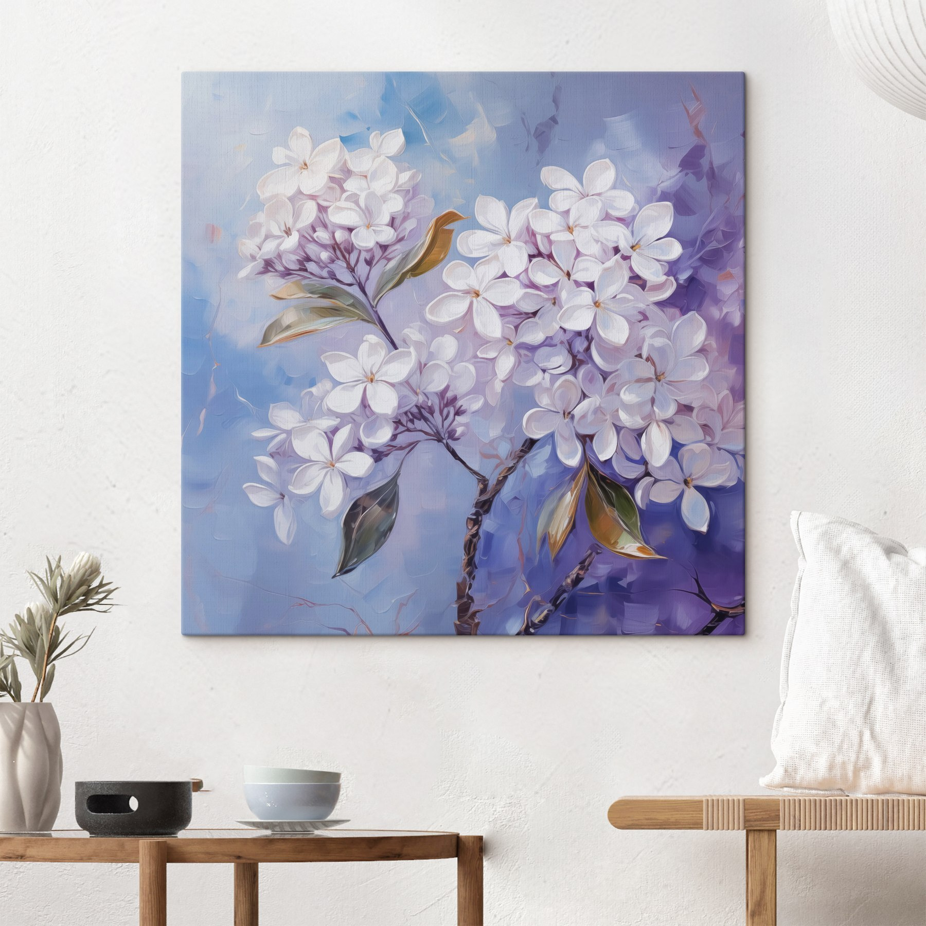 Painting of white flowers Painting of white flowers