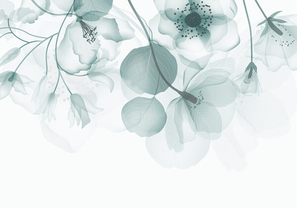 Flores transparentes con hojas Flores transparentes con hojas