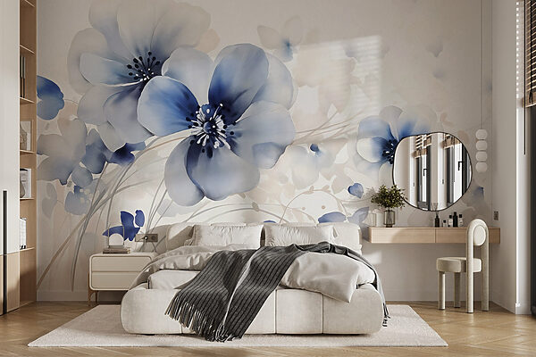 Painting of flowers on a white background