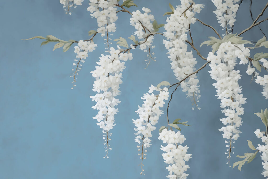 White flowers on a branch White flowers on a branch