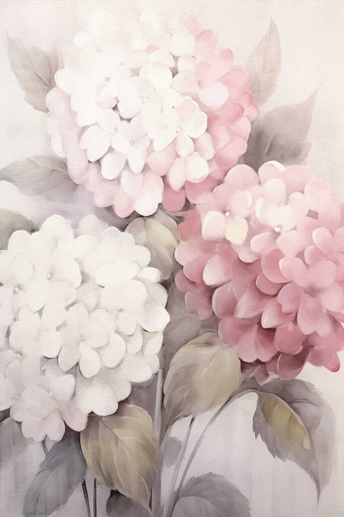 Painting of pink flowers Painting of pink flowers