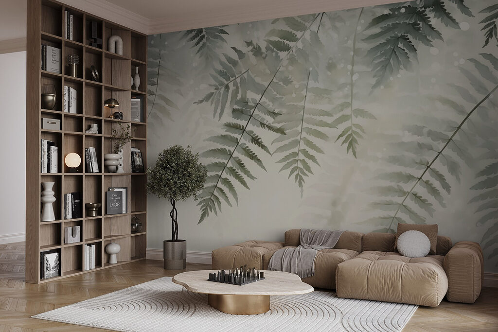 Delicate ferns against soft background