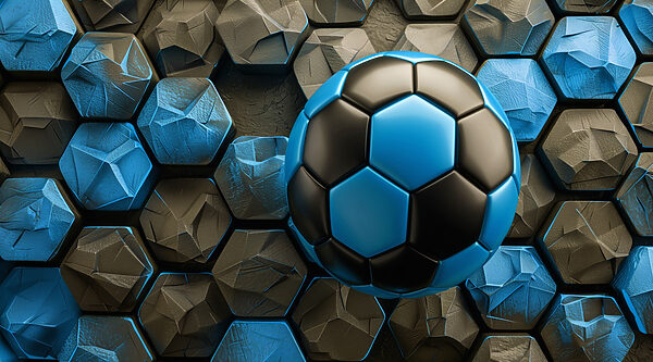 Balón de fútbol azul y negro Balón de fútbol azul y negro