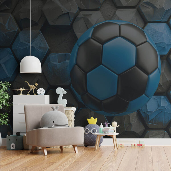 Balón de fútbol azul y negro Balón de fútbol azul y negro