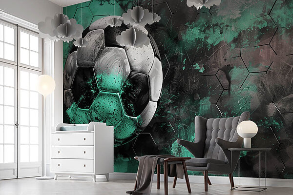 Balón de fútbol sobre fondo verde y negro w08618pir20r 600x400 - Balón de fútbol sobre fondo verde y negro