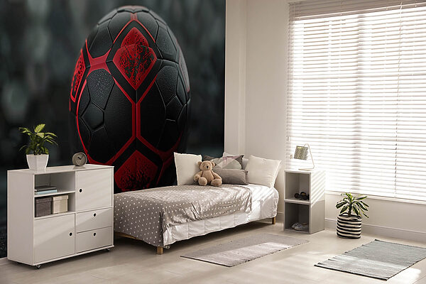 Balón de fútbol dinámico negro y rojo Balón de fútbol dinámico negro y rojo