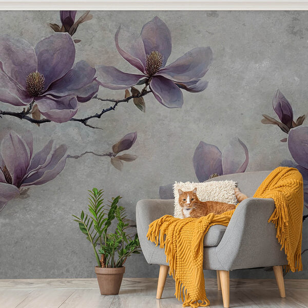 Pintura de flores en una rama Pintura de flores en una rama