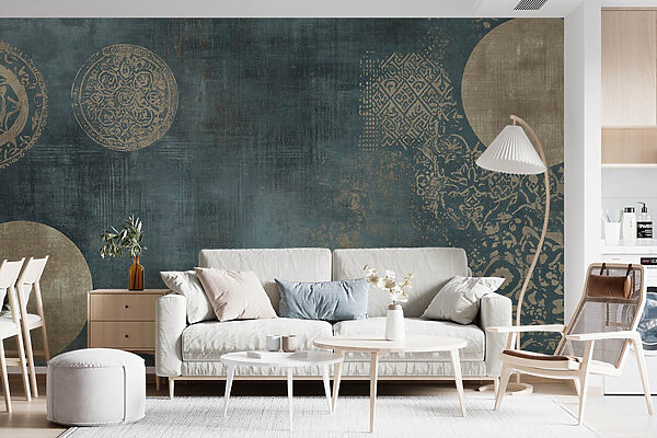 Fotomurales Fotomurales Motivos misteriosos sobre fondo texturizado (SKU: w08628)