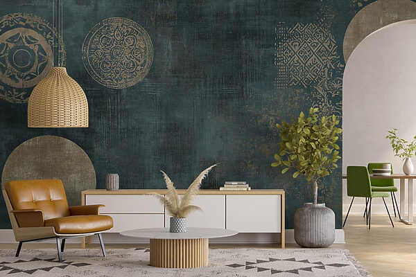 Mysterious patterns on textured background